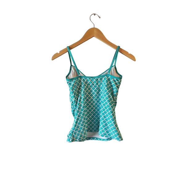 Boden sz 4/6 tankini two piece swimsuit set turquoise blue and white SW43 - Picture 3 of 6